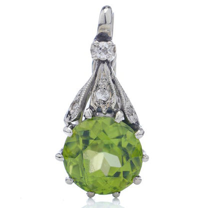 2.45ct Natural Green Garnet and Diamond Pendant