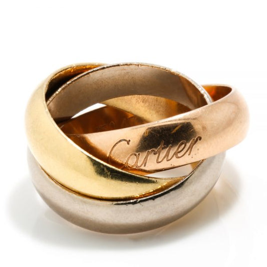 Cartier Tri Coloured 18ct Gold Trinity Ring; in 18ct white, rose and yellow gold, Signed and Numbered, Circa 1990's