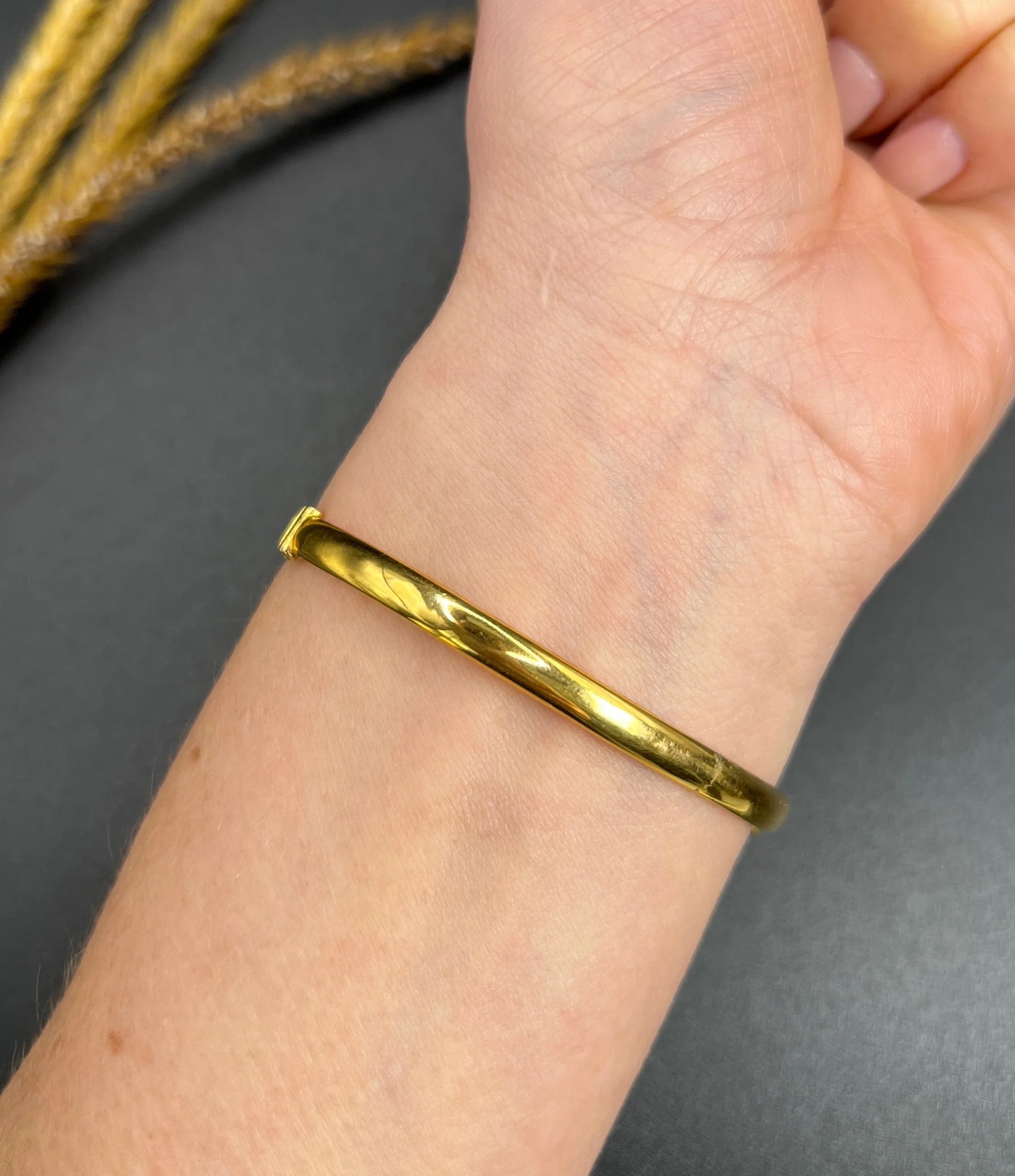 Antique 9 ct Yellow Gold, Edwardian Star Set Sapphire And Diamond Bangle