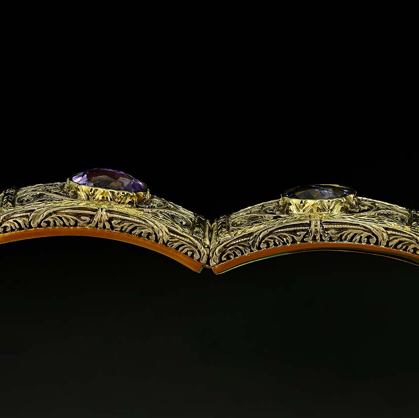 Vintage 19.45ct Natural No Heat Ceylon Sapphire Panel Link Bracelet