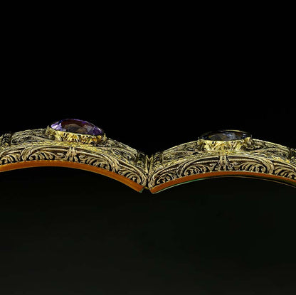 Vintage 19.45ct Natural No Heat Ceylon Sapphire Panel Link Bracelet