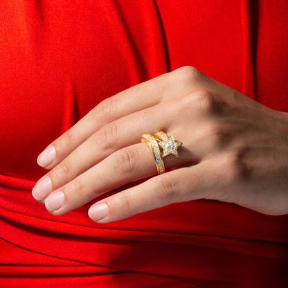 Diamond Cluster Shooting Star Dress Ring in 18ct Yellow Gold, 1.40 carats