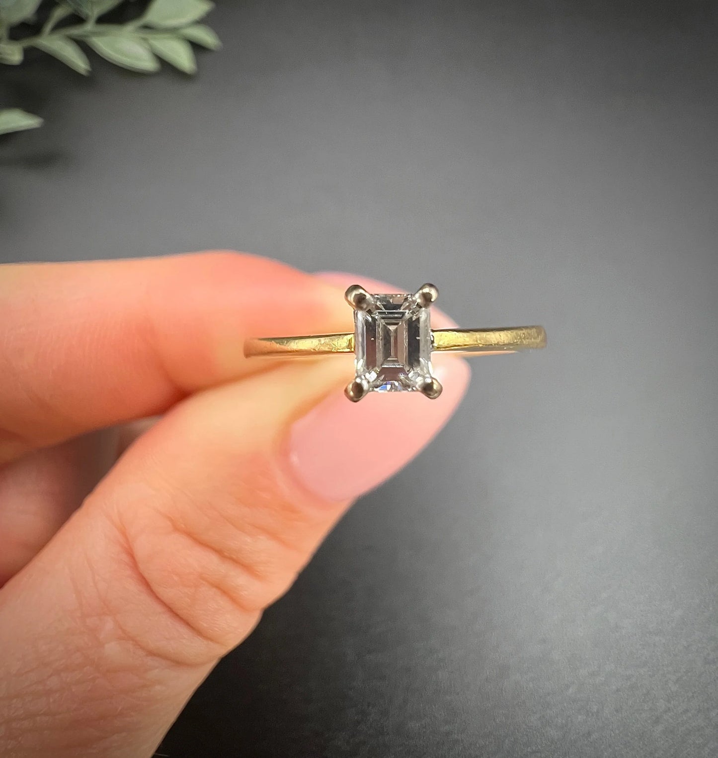 18 Carat Yellow Gold Princess Cut Diamond Single Stone Engagement Ring