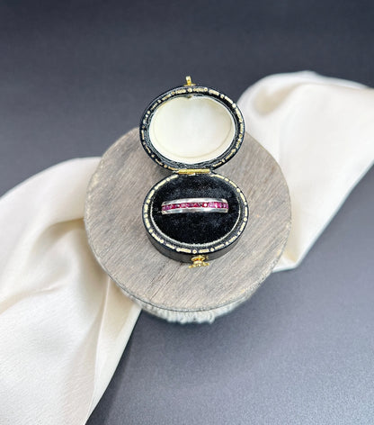 Vintage Platinum Ruby Channel Set Full Eternity Ring, Circa 1980