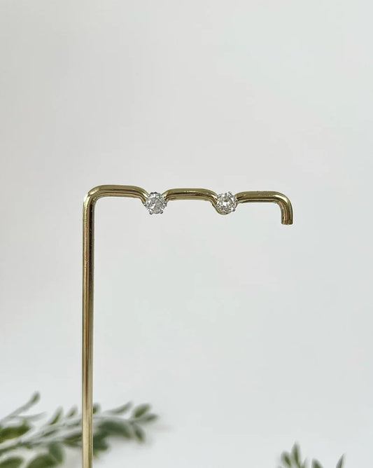 Modern Diamond Stud Earrings In 18 Carat White Gold