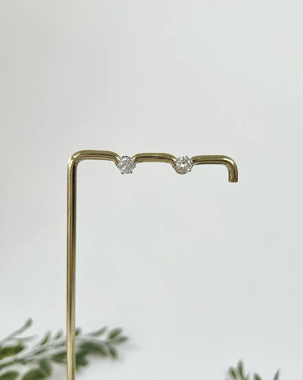 Modern Diamond Stud Earrings In 18 Carat White Gold