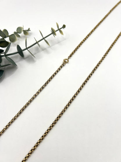 Antique 9 ct Yellow Gold Belcher Chain - Edwardian Faceted Link Necklace