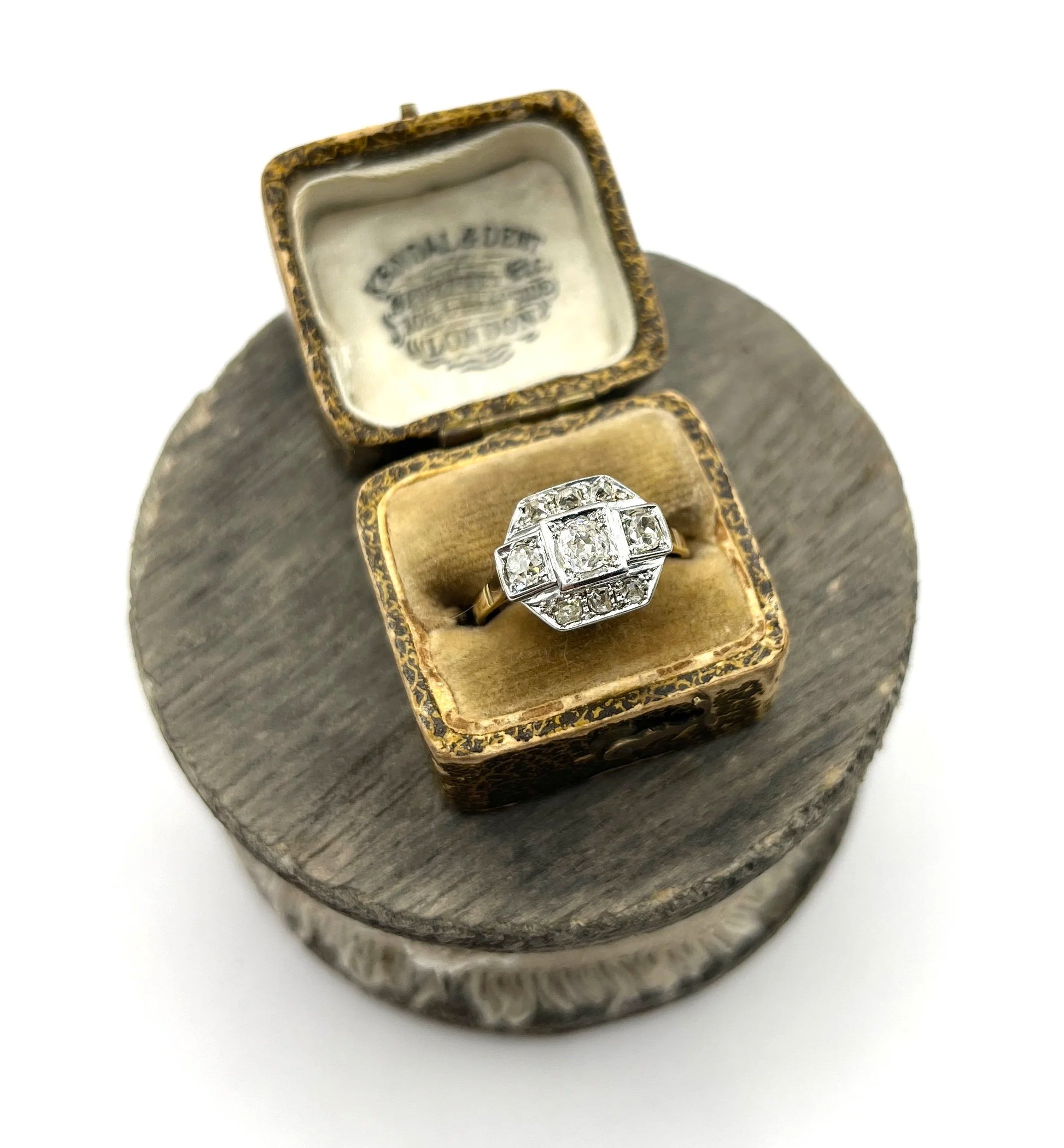 Antique 18 ct Gold And Platinum, 1920's Art Deco Diamond Engagement Ring