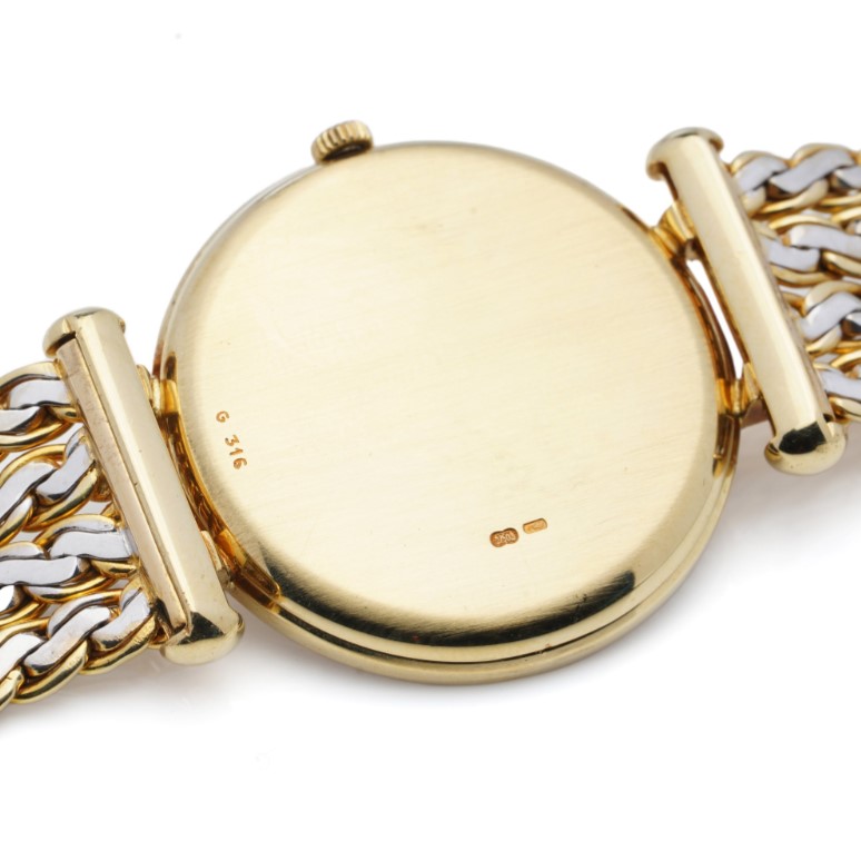 Vintage Delaneau 18ct Gold Watch with Diamond Dial and Bezel