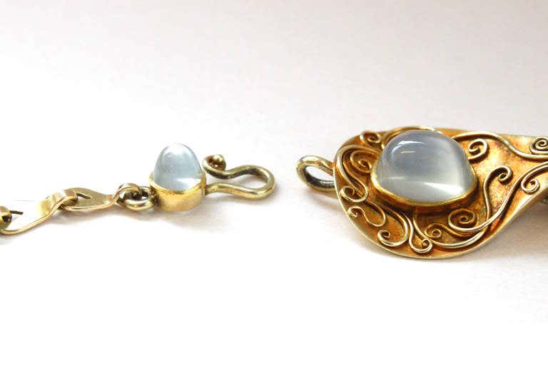 Vintage 1930s Moonstone and Gold Necklace by Elizabeth Treskow