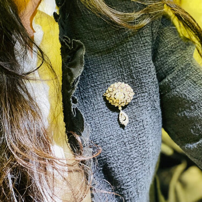 Antique Victorian 5.6ct Old Cut Diamond Pendant Brooch