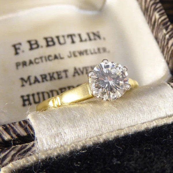 Vintage 0.82ct Diamond Solitaire Engagement Ring in 18ct Yellow Gold