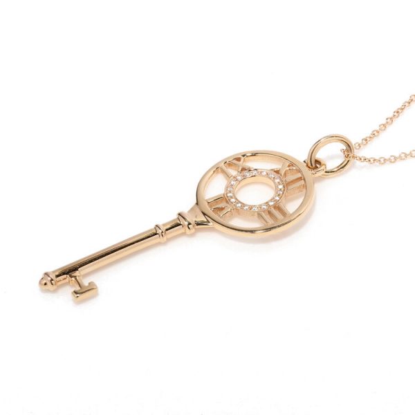 Tiffany and Co 18ct Gold and Diamond Atlas Key Pendant with Chain