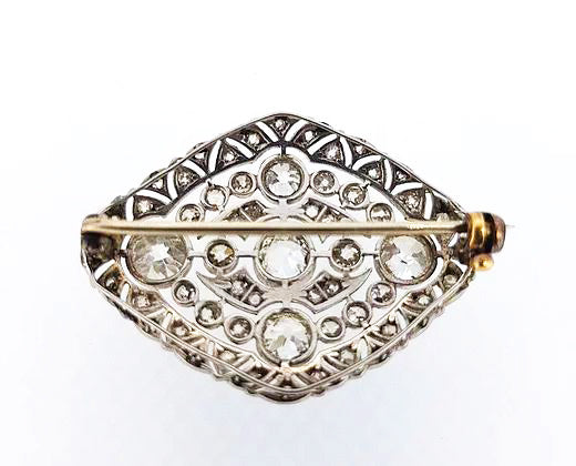 Antique Edwardian Diamond Brooch, 5.00 carat total, 18ct White Gold