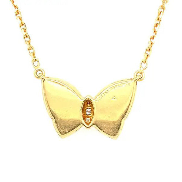 Vintage Van Cleef Arpels 18ct Yellow Gold Butterfly Pendant with Amethyst Red Tourmaline Rubellite and Diamond