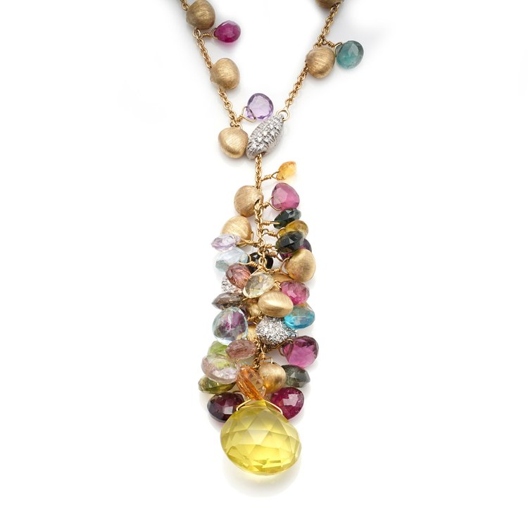 Marco Bicego Paradise Multi Gemstone Lariat Necklace