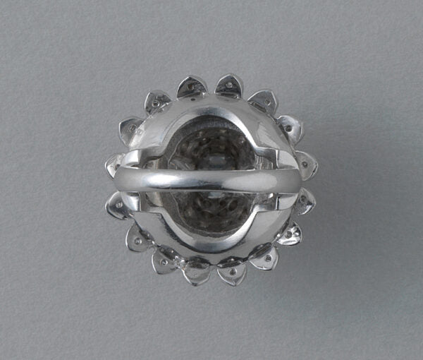 Vintage 10ct Diamond and Platinum Domed Cluster Bombe Cocktail Ring; set with carré, brilliant, French and single-cut diamonds, 10.00 carat total, Circa 1950s