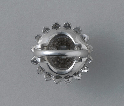 Vintage 10ct Diamond and Platinum Domed Cluster Bombe Cocktail Ring; set with carré, brilliant, French and single-cut diamonds, 10.00 carat total, Circa 1950s
