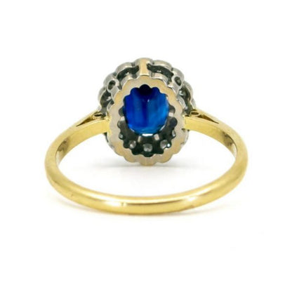 Antique Victorian Sapphire and Diamond Oval Cluster Ring, 1.90cts