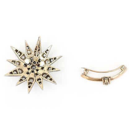 Vintage 2.3ct Diamond Star Brooch Pendant