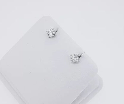 0.50ct Diamond Solitaire Stud Earrings, G, SI2, 18ct White Gold