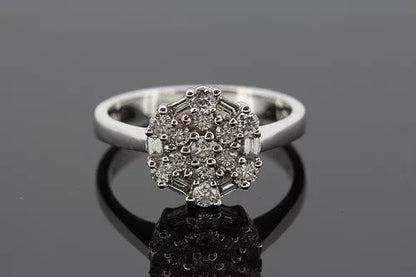 Contemporary Diamond Floral Cluster Dress Ring