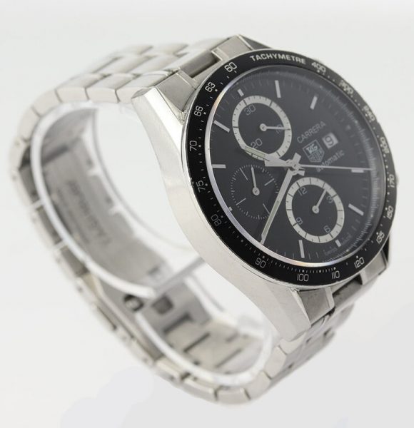 Tag Heuer Carrera CV2010 Stainless Steel 41mm Automatic Chronograph Watch, on stainless steel bracelet