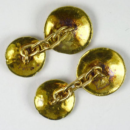 Art Nouveau French Ivy 18ct Yellow Gold Cufflinks