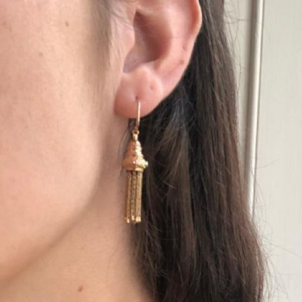Antique Georgian Tri Colour Gold Tassel Drop Earrings, Circa 1820