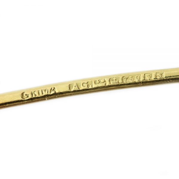 Andrew Grima Diopside Boulder Pendant in 18ct Yellow Gold, Circa 1981, Signed