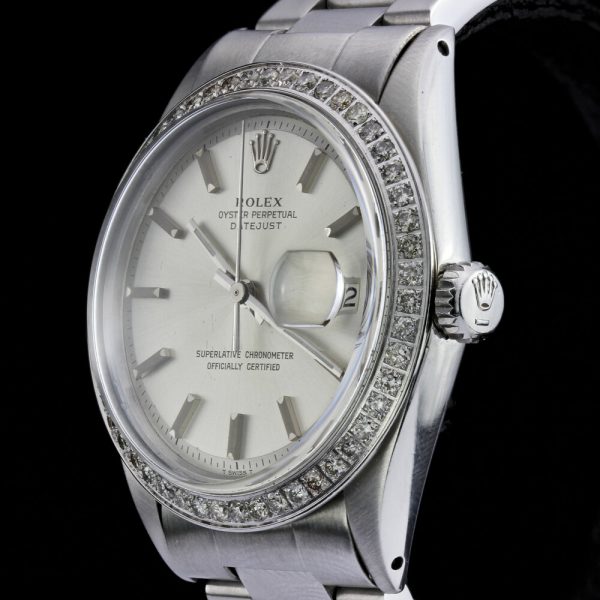 Vintage Rolex Oyster Perpetual Datejust 1601 with Later Diamond Bezel