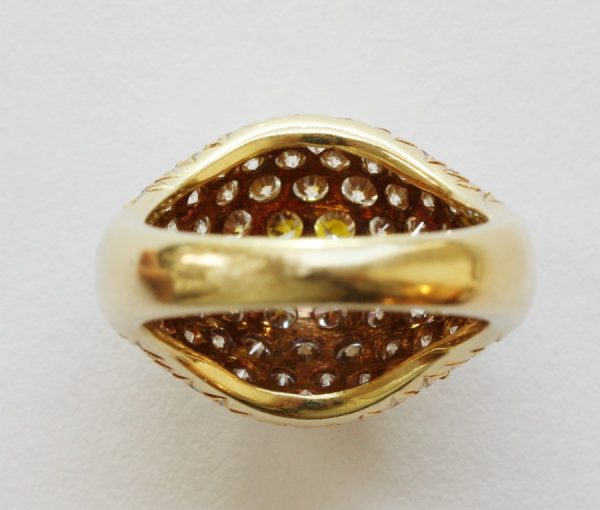 Vintage Cartier Kurt Wayne 3.50ct Diamond Bombe Ring, 18ct yellow gold, Circa 1980, Signed and numbered: Kurt Wayne for Cartier, 45623, 70487 41323.