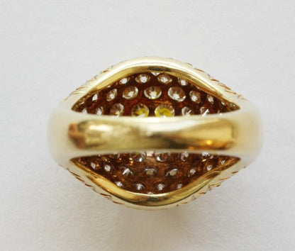 Vintage Cartier Kurt Wayne 3.50ct Diamond Bombe Ring, 18ct yellow gold, Circa 1980, Signed and numbered: Kurt Wayne for Cartier, 45623, 70487 41323.