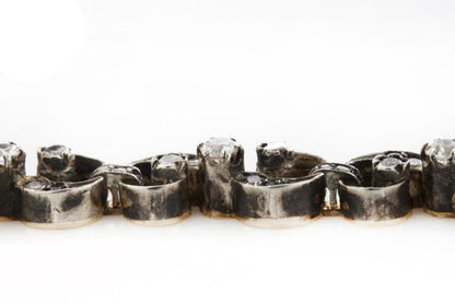 Antique Victorian Old Cut Diamond Bracelet, 2.72 carat total, in 18ct gold and silver, Made in France, Circa 1850s