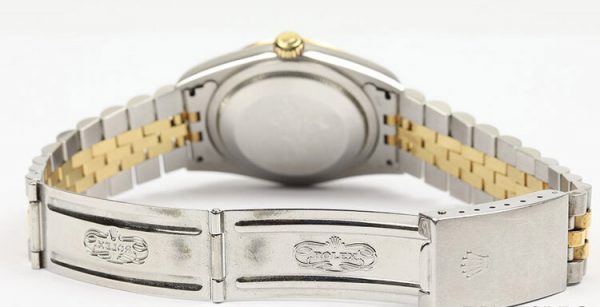 Rolex Datejust 16233 Steel and Gold 36mm Watch with Rolex factory original grey diamond Jubilee dial, Year 2002 and with Rolex box and papers