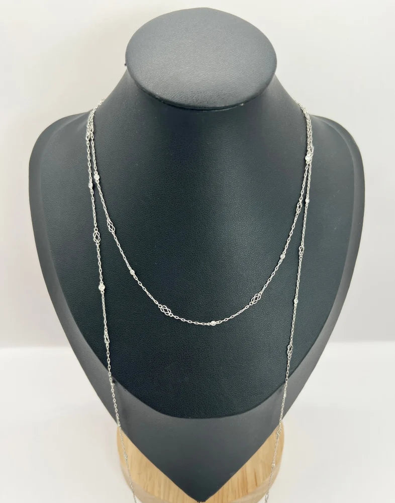 Antique Diamond Half Guard Trace Link Chain In Platinum