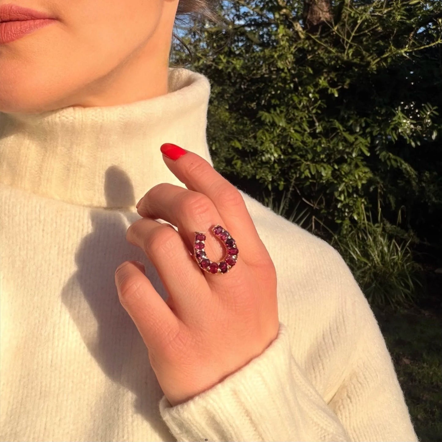 18 Carat Gold Horseshoe Ruby Ring