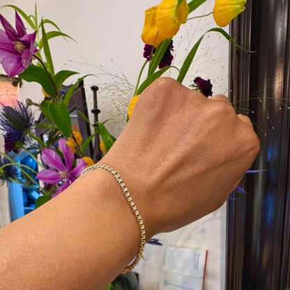 Diamond Line Tennis Bracelet, 1 Carat, in Yellow Gold