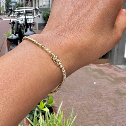 Diamond Line Tennis Bracelet, 1 Carat, in Yellow Gold