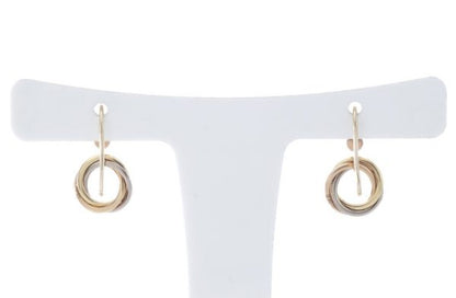 Cartier Trinity 18ct Gold Hoop Drop Earrings with Diamonds, Circa 1990s