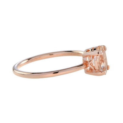 1.20ct Oval Pink Morganite Solitaire Engagement Ring