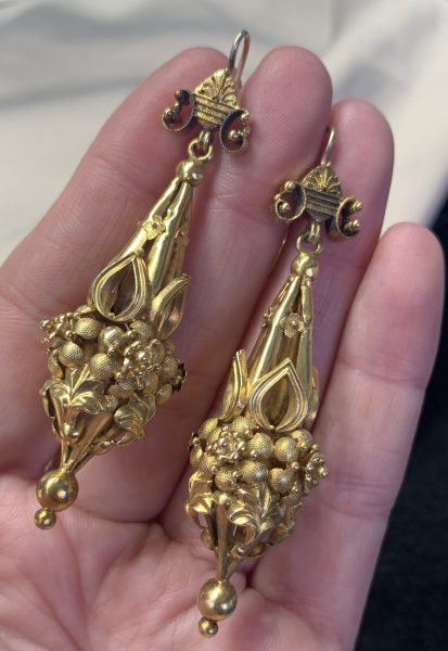 Antique Georgian 18ct Yellow Gold Drop Earrings