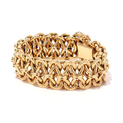 Antique French 18ct Yellow Gold Fancy Link Bracelet