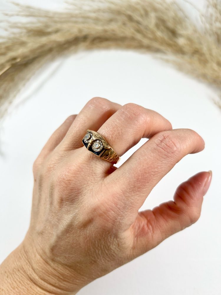 Vintage Owl Cocktail Ring In 18 Carat Rose Gold With Diamonds And Sapphires