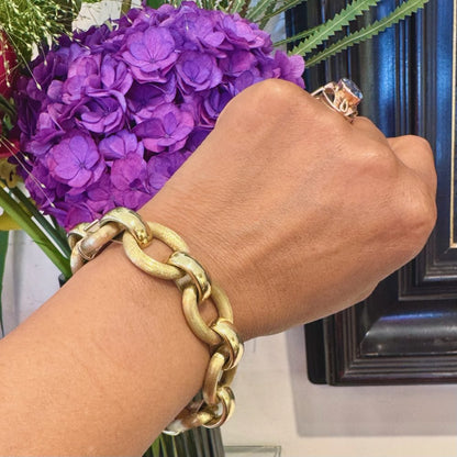 Vintage 14 Carat Yellow Gold Fancy Cable Link Bracelet