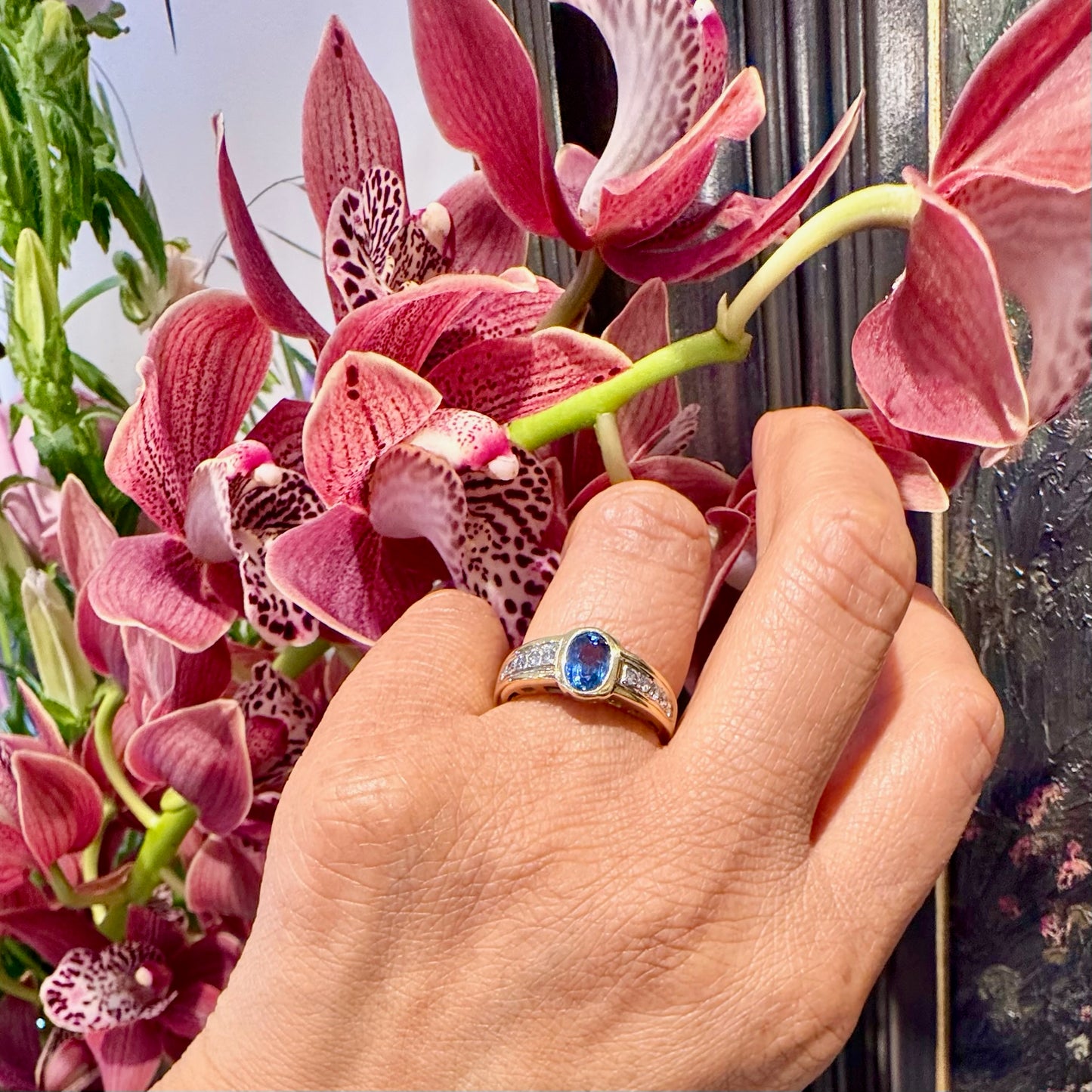 Diamond Sapphire 18k Ring 17324-9174