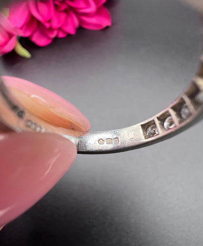 Vintage Platinum Diamond Half Eternity Ring, Hallmarked London 1984