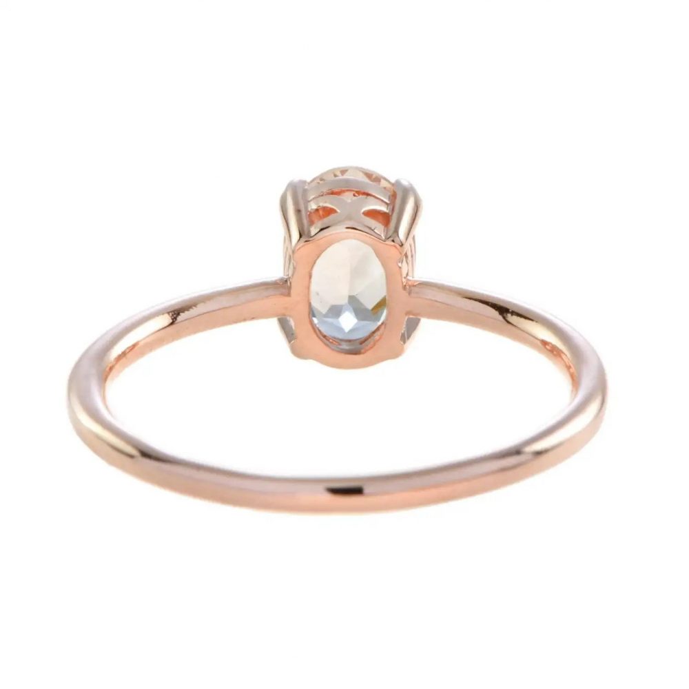1.20ct Oval Pink Morganite Solitaire Engagement Ring