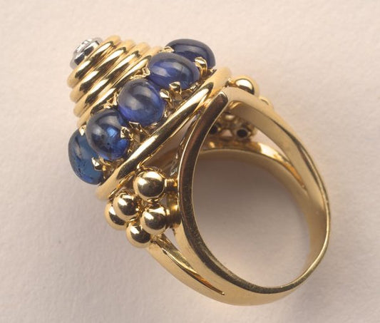 Vintage Marchak Sapphire, Diamond and 18ct Gold Dress Ring