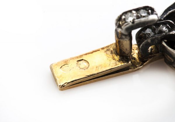 19th Century Old Cut Diamond Bracelet, 2.72 carats, in 18ct gold and silver, Made in France, Circa 1850s